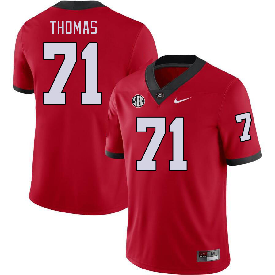 #71 Andrew Thomas Georgia Bulldogs Jerseys Football Stitched-Red